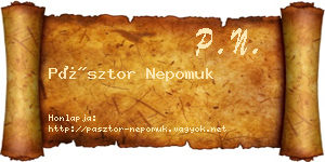 Pásztor Nepomuk névjegykártya